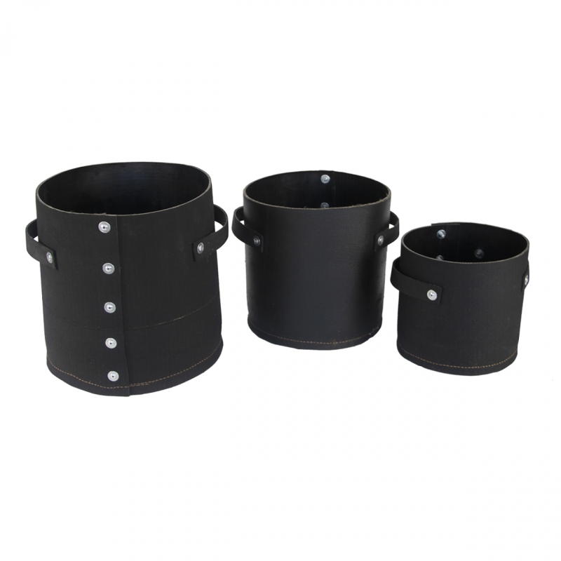 3 kusy kvetináčov z recyklovaných pneumatík 31,4/28,5/24cm