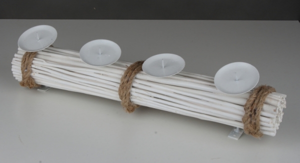 Adventný svietnik ratanový biely 55cm