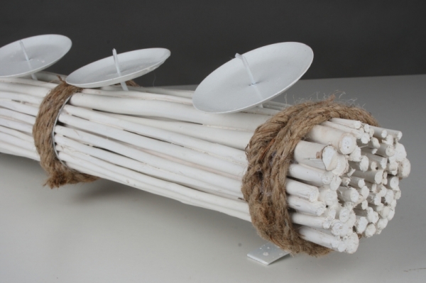 Adventný svietnik ratanový biely 55cm