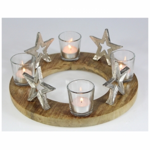 Adventný svietnik z dreva 30x12cm - vyřezeno