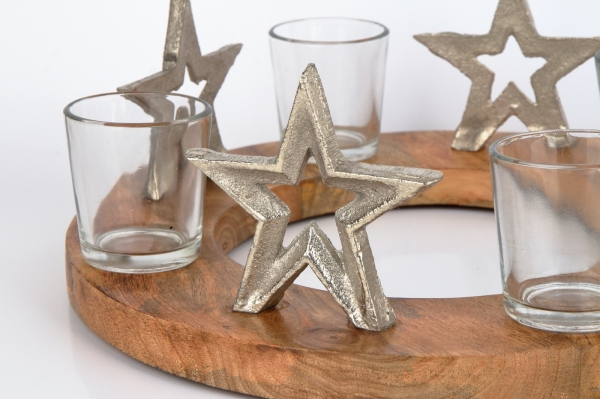 Adventný svietnik z dreva 30x12cm - vyřezeno