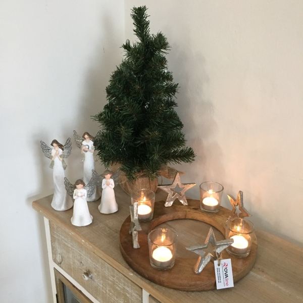 Adventný svietnik z dreva 30x12cm - vyřezeno