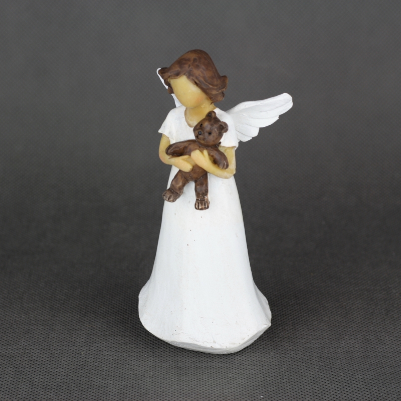 Anjel s medvedíkom v náručí 14cm