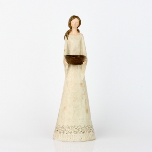 Anjel s miskou na čajovú sviečku 37cm