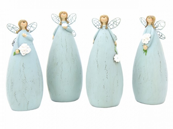 Anjel s modrými šatami 20cm