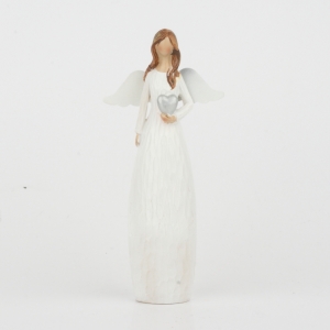 Anjel so strieborným srdcom na dlani 16cm