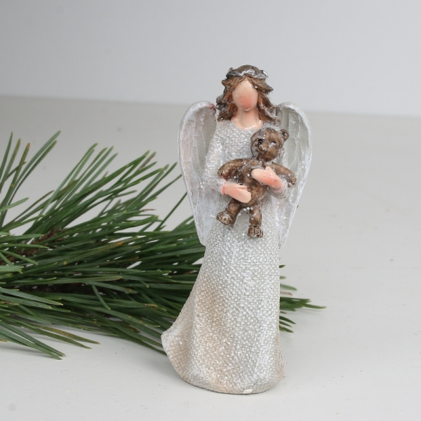 Anjel soška s medvedíkom 9,5cm