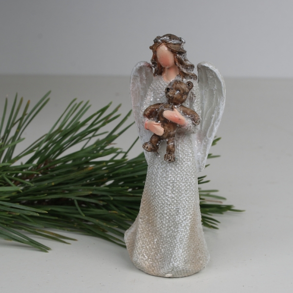 Anjel soška s medvedíkom 9,5cm