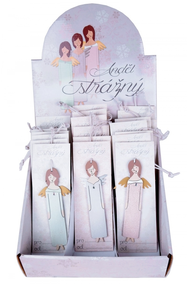 Anjel strážny modrý 14x5cm