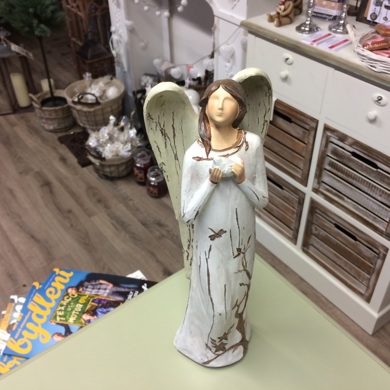 Anjel Strom života s holubicou 34cm 