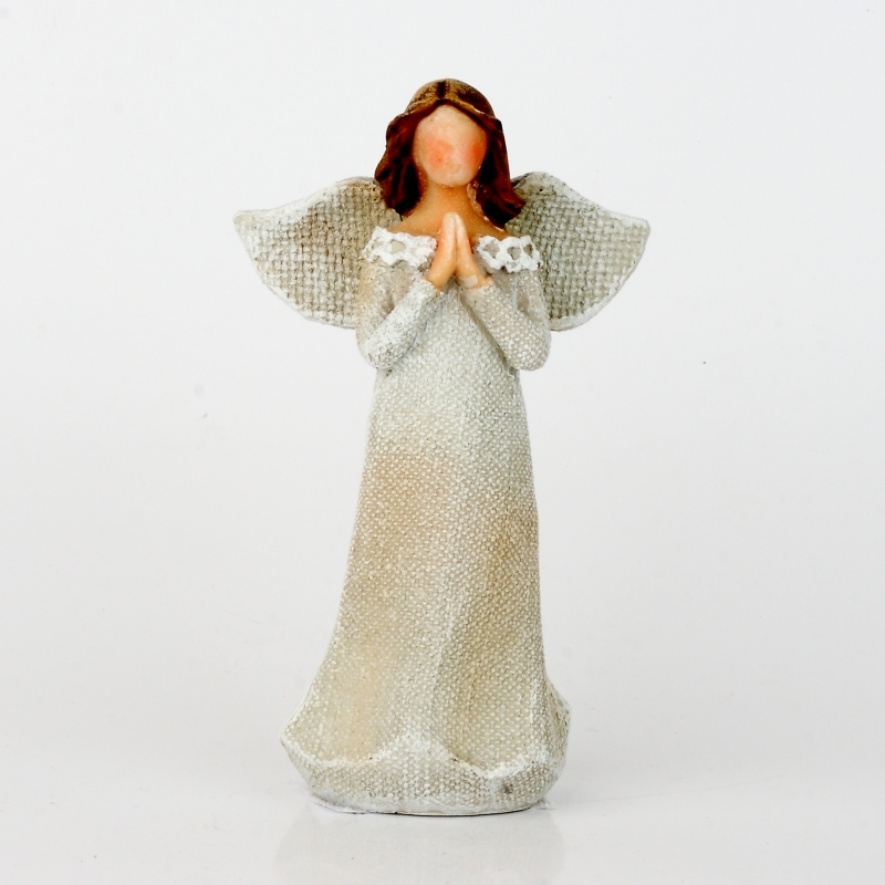 Anjel v šatách s čipkou Modlitba 14cm