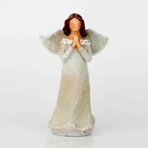 Anjel v šatách s čipkou Modlitba 14cm