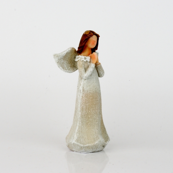 Anjel v šatách s čipkou Modlitba 14cm