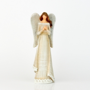 Anjel v šatách s čipkou Modlitba 24cm