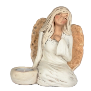 Anjel víla sediaci 17cm svietnik