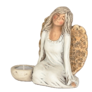 Anjel víla sediaci svietnik 17cm