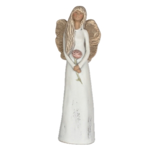 Anjel víla stojaci s ružou 31cm