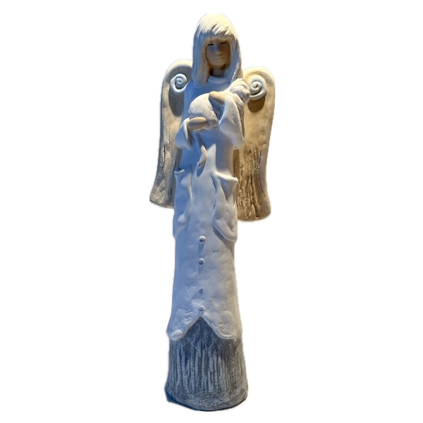 Anjelka s mačkou v náručí 34cm