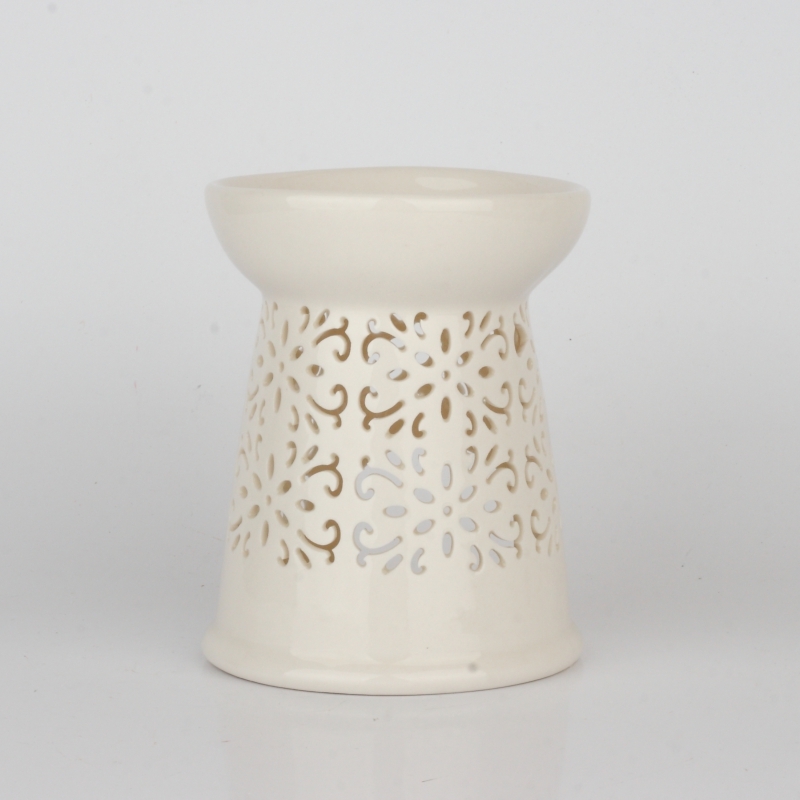 Aroma lampa biela s ornamentami 13x10cm