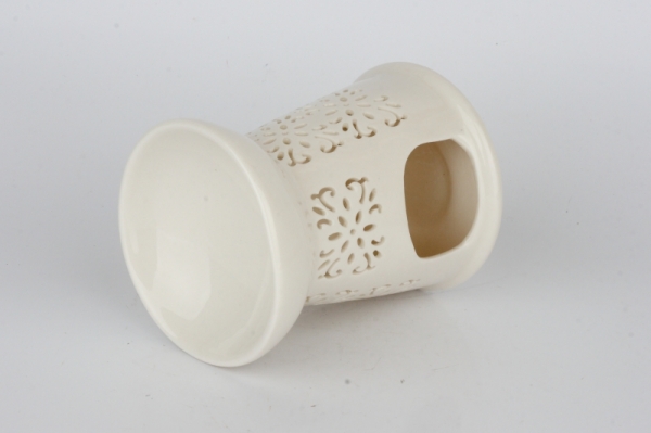 Aroma lampa biela s ornamentami 13x10cm