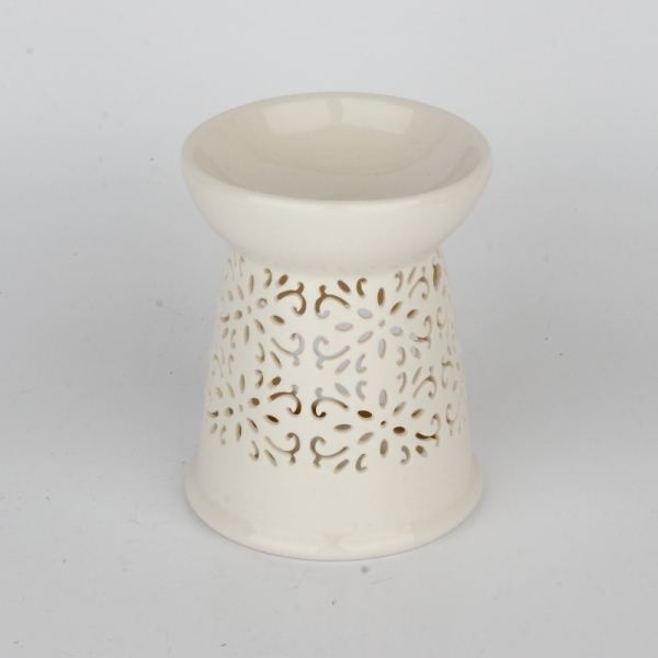 Aroma lampa biela s ornamentami 13x10cm