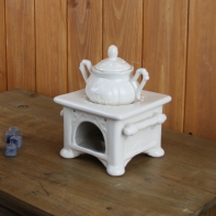 Aróma lampa - kachle s kanvičkou biele 13x13cm