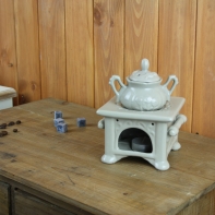 Aróma lampa kachle s kanvičkou šedej 13x13cm