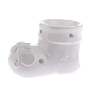 Aromalampa keramická topánka biela