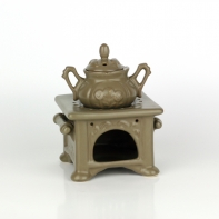 Aromalampa keramické kachle hnedá 13x12x17cm