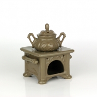 Aromalampa keramické kachle hnedá 13x12x17cm