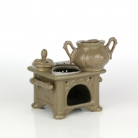 Aromalampa keramické kachle hnedá 13x12x17cm