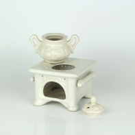 Aromalampa keramická pec krémová 13x12x17cm