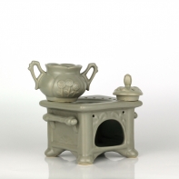 Aromalampa keramická pec šedá 13x12x17cm