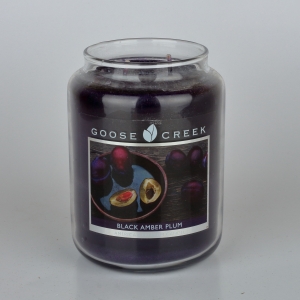 Aromatická sviečka v skle čierna jantárová slivovice 680g