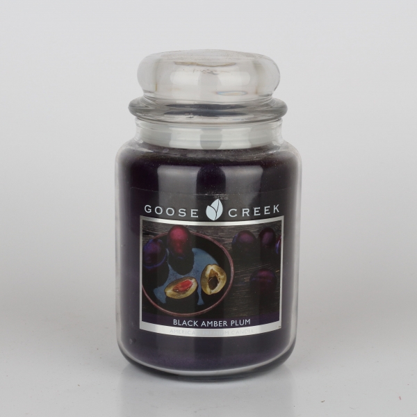 Aromatická sviečka v skle čierna jantárová slivovice 680g