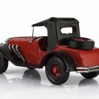 Železné červené autíčko retro 28x14x13cm