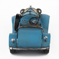 Železné modré autíčko retro 26x14x12cm