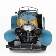 Železné modré autíčko retro 26x14x12cm