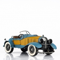 Železné modré autíčko retro 26x14x12cm