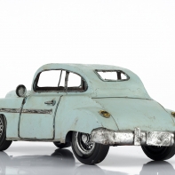 Železné modré autíčko retro 29x12x13cm