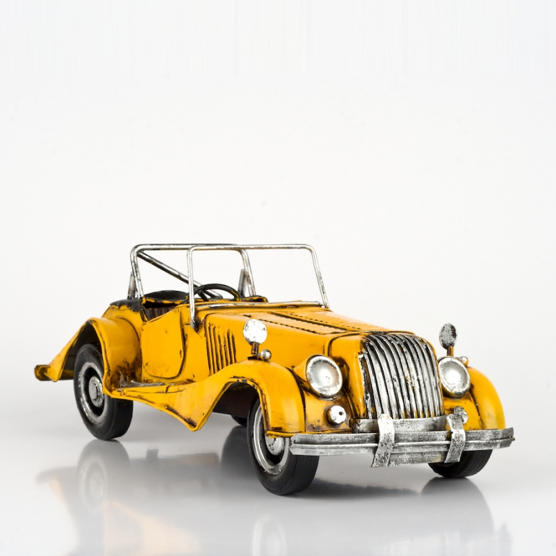 Autíčko retro železné žlté 30x11x14cm