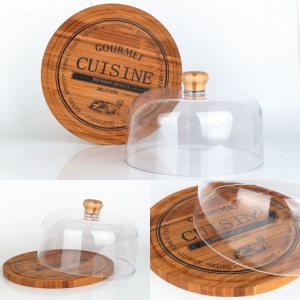 Bambusové doštička na syr s poklopom 25cm