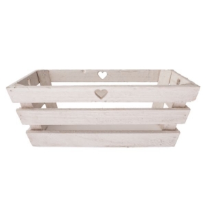 Bedýnka dřevěná bílá 24 x 13 x 8 cm