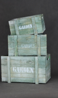 Debničky na záhradu zelené súprava 2 ks 28/33cm