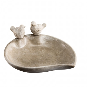 Betónová fontánka s pitnou vodou pre vtáky, šedá 25,5x21x10cm