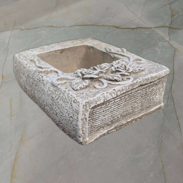 Betónový kvetináč na cintorín kniha na natrasky 6,5 x 18 x 14,5 cm