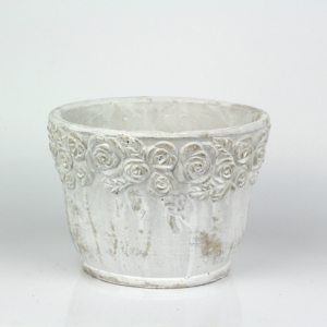 Betónový kvetináč s motívom ruží 13,5 cm