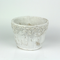 Betónový kvetináč s motívom ruží 13,5 cm