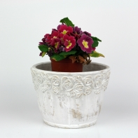 Betónový kvetináč s motívom ruží 13,5 cm