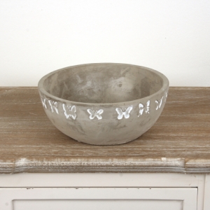 Betónový kvetináč s motýľmi 19,5cm